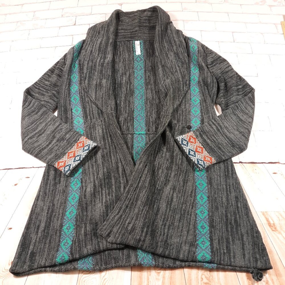 Indigenous‎ Cardigan Sweater Wrap Womens M Alpaca Organic Cotton Made In Peru